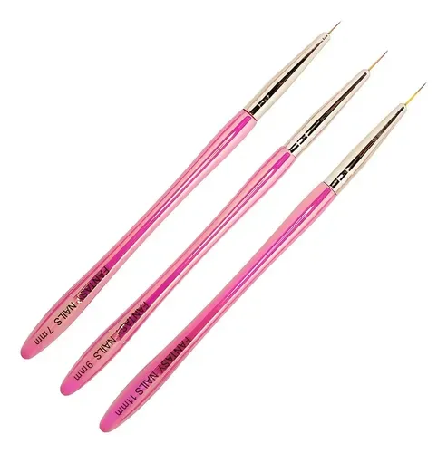 Fantasy Nails Set 3 pinceles liner para nail art (gel y polygel), foto de la publicación en Mercado Libre