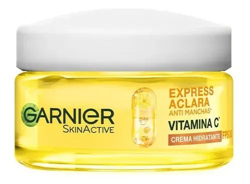 Garnier Crema hidratante Express Aclara FPS 30, 50 ml (sérums y cremas), foto de la publicación en Mercado Libre