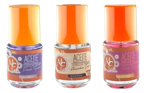 Mc Nails Pack 3 aceites de cutícula 15 ml (cuidado de uñas), foto de la publicación en Mercado Libre