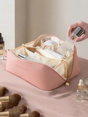 Superstyle Cosmetiquera de viaje de gran capacidad rosa (cosmetiqueras y estuches), foto de la publicación en Mercado Libre