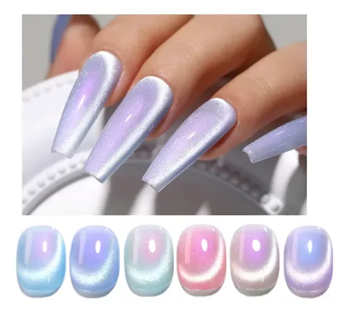 Gelesh Gel ojo de gato Aurora boreal, 6 tonos (gel y polygel), foto de la publicación en Mercado Libre