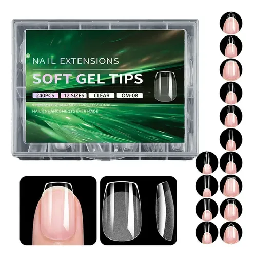 Moeofue 240 tips soft gel full cover (uñas postizas y tips), foto de la publicación en Mercado Libre
