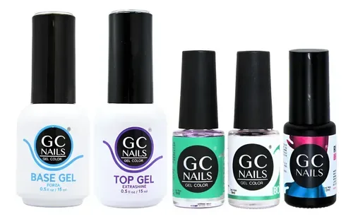 GC Nails Kit rubber, top, base y bond 1 y 2 (bases rubber), foto de la publicación en Mercado Libre